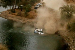 Illustration for article titled Rally Crew Missing For 17 Minutes After Driver Crashes Into Lake